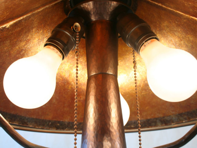 Copper And Mica Table Lamp