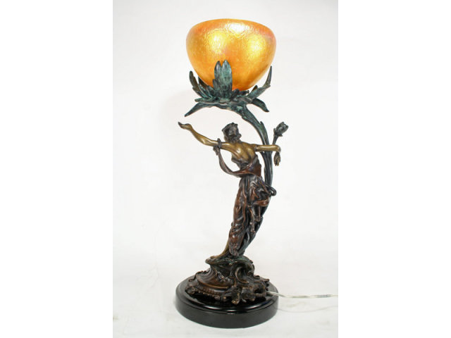 Art Nouveau Lady Figurine Lamp