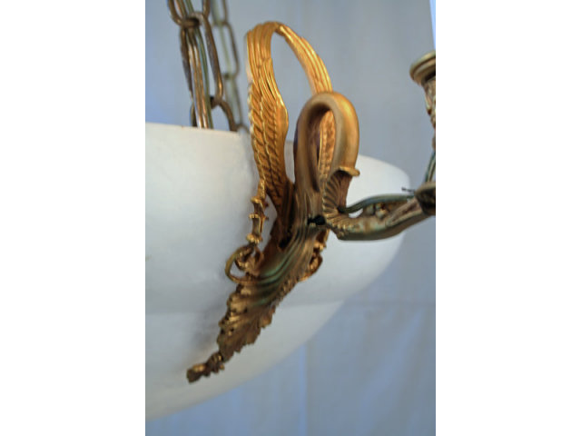 Empire Swan's Heads Alabaster Dore Chandelier Lighting