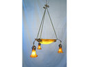 Antique French Bronze & Dore Art Glass Chandelier