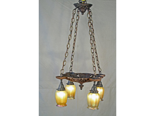 Tiffany Style Art Glass Chandelier