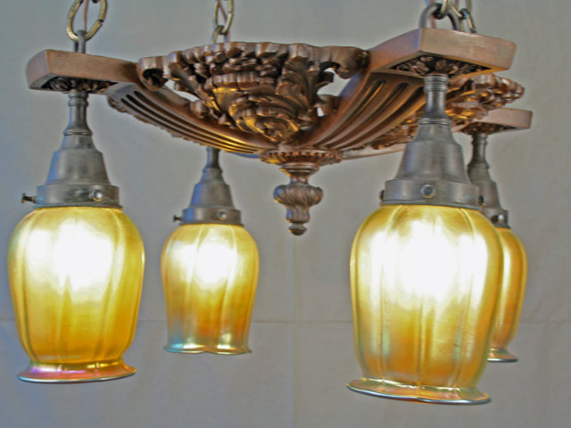 Tiffany Style Art Glass Chandelier