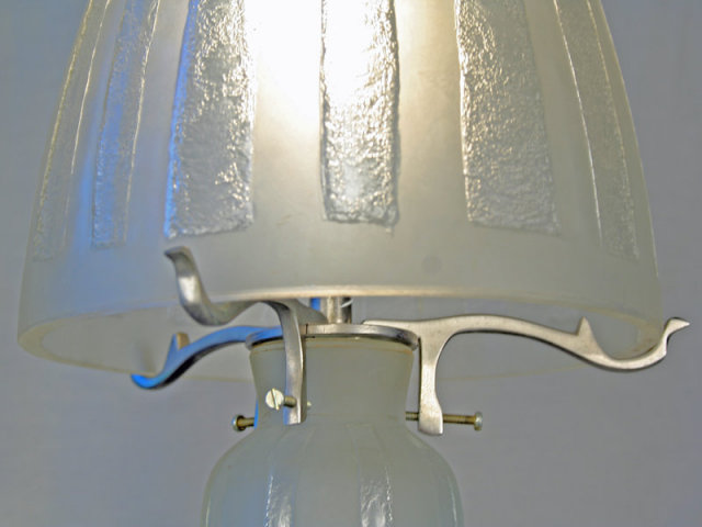 Art Deco Acid Etched Table Lamp in the style of Daum