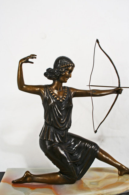 Art Deco Bronze Figurine Diana by Menneville
