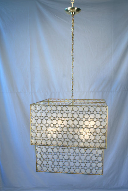 Capiz Shell Square Custom Chandelier