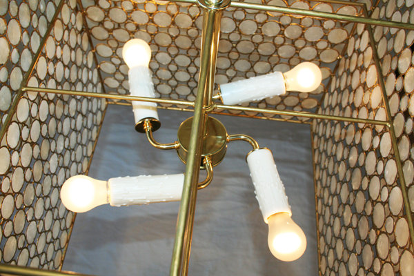 Capiz Shell Square Custom Chandelier