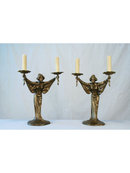 Art Nouveau Lady Candelabras