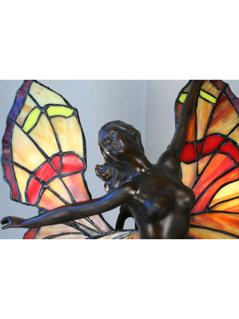 Art Deco Figurine Butterfly Girl Lamp