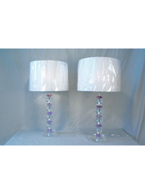 Modern Deco Amethyst & Glass Ball Table Lamp