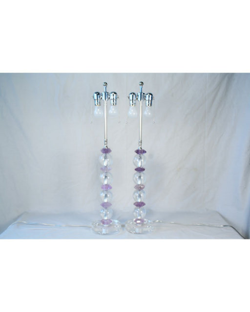 Modern Deco Amethyst & Glass Ball Table Lamp