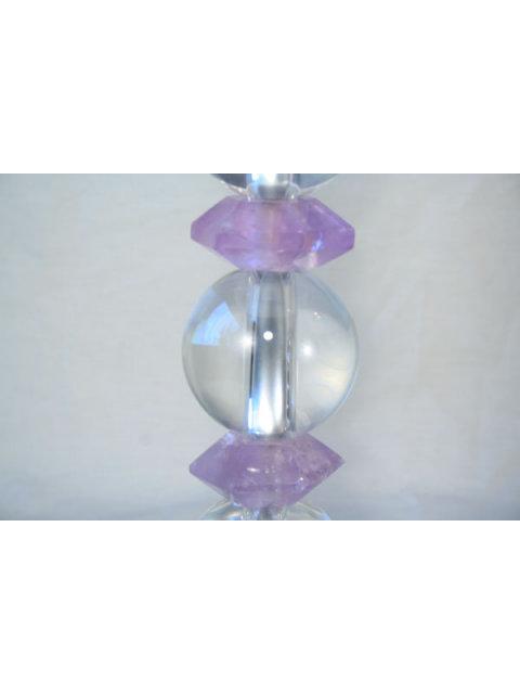 Modern Deco Amethyst & Glass Ball Table Lamp