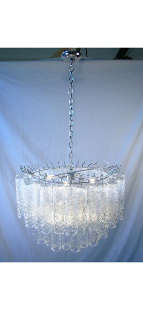 Venini Italian Glass Tube Chandelier