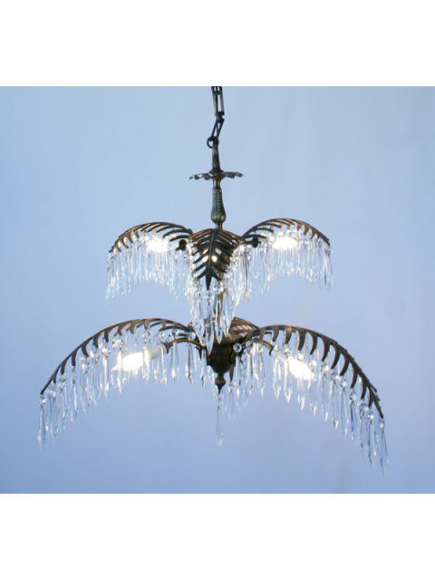 Bronze Crystal Palm Tree Chandelier