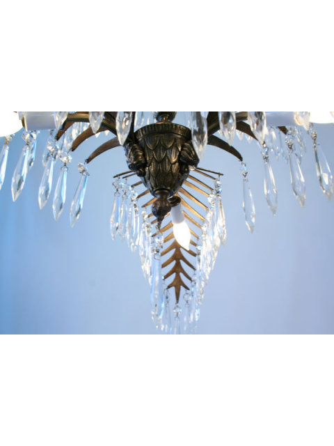 Bronze Crystal Palm Tree Chandelier