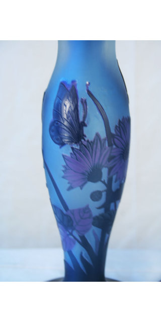 Galle Style Cameo Glass Lamp with Butterflies