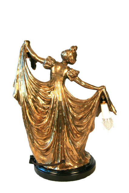 Gustav Gurschner Style Art Nouveau Bronze Lady Lamp