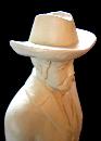 JACK DANIEL (1850-1911) PAINTED WOOD ADVERTISING FIGURE 17.75 IN./TENNESSEE WHISKEY & DISTILLERY