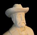 JACK DANIEL (1850-1911) PAINTED WOOD ADVERTISING FIGURE 17.75 IN./TENNESSEE WHISKEY & DISTILLERY