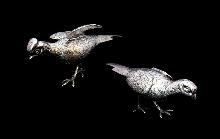 Silver Plate Pheasant Bird Set, 1850-1870