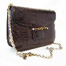 Gucci Vintage Dark Brown Genuine Lizard Handbag Purse