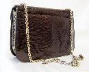 Gucci Vintage Dark Brown Genuine Lizard Handbag Purse
