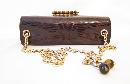Gucci Vintage Dark Brown Genuine Lizard Handbag Purse