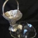 SILVER WEDDING BASKET/ORNATE SWING HANDLE/1890-1920 GERMAN