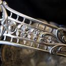 SILVER WEDDING BASKET/ORNATE SWING HANDLE/1890-1920 GERMAN