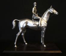 Sterling Silver Man on Horse Sculpture