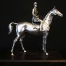 Sterling Silver Man on Horse Sculpture