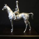 Sterling Silver Man on Horse Sculpture