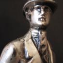 Sterling Silver Man on Horse Sculpture