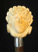 Ivory Hand Cane/ Man's Face
