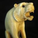 IVORY LION CANE c.1900-1910 FIGURAL/ROSEWOOD