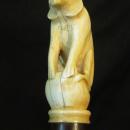 IVORY LION CANE c.1900-1910 FIGURAL/ROSEWOOD
