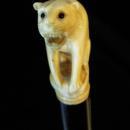 IVORY LION CANE c.1900-1910 FIGURAL/ROSEWOOD