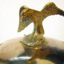 19thC FRENCH OPALINE GLASS JAR/GILT METAL SURROUND/EAGLE FINIAL