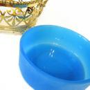 19thC FRENCH OPALINE GLASS JAR/GILT METAL SURROUND/EAGLE FINIAL