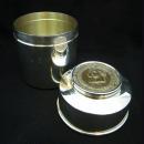 SILVER CIGARETTE JAR EX ESTATE OF PACKARD MOTORS EXEC JESSE G. VINCENT/AUTOMOTIVE MEMORABILIA