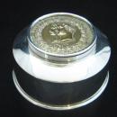 SILVER CIGARETTE JAR EX ESTATE OF PACKARD MOTORS EXEC JESSE G. VINCENT/AUTOMOTIVE MEMORABILIA
