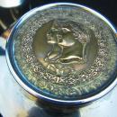 SILVER CIGARETTE JAR EX ESTATE OF PACKARD MOTORS EXEC JESSE G. VINCENT/AUTOMOTIVE MEMORABILIA