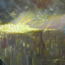 Antique NYC Industrial Surreal Fantasy Painting