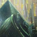 Antique NYC Industrial Surreal Fantasy Painting