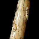 Carved Ivory & Sterling Bug Walking Stick