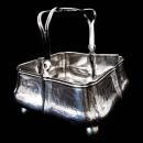 1860 Basket with Handle from Russia, Sterling Silver