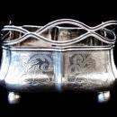1860 Basket with Handle from Russia, Sterling Silver