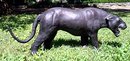 VINTAGE LEATHER ANIMAL/BLACK PANTHER SCULPTURE 35