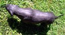 VINTAGE LEATHER ANIMAL/BLACK PANTHER SCULPTURE 35