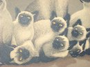 FOUSSA ITAYA CATS/b. PARIS 1919, S&D 1959 SIAMESE CATS & BUTTERFLY PRINT