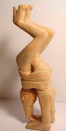 SULTON ROGERS CARVING/SOUTHERN FOLK & OUTSIDER ART/PINE DEXTROUS COUPLE